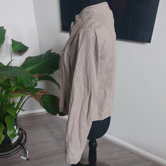 LOFT Ruffle Military Neru Jacket Linen Size Small - Picture 7 of 16